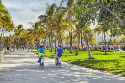 bike riders in South Beach