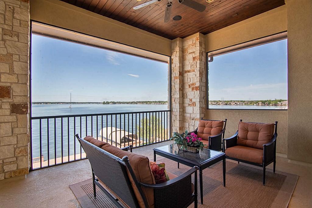 view of Lake Conroe from patio