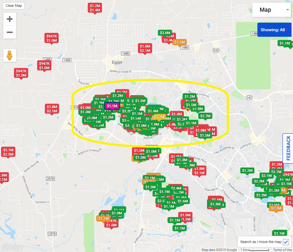 The Woodlands map